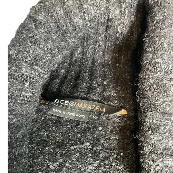 BCBGMAXAZRIA Wool Blend Bubble Short Sleeve Cardigan Charcoal Gray Size M/L - Picture 5 of 10